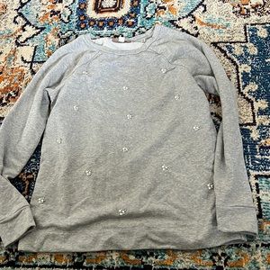 Loft xs grey scoop neck sweatshirt